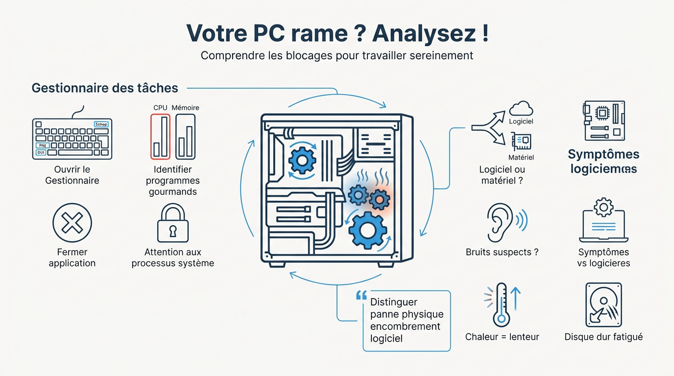 Interface du gestionnaire des tâches Windows montrant l'utilisation des ressources