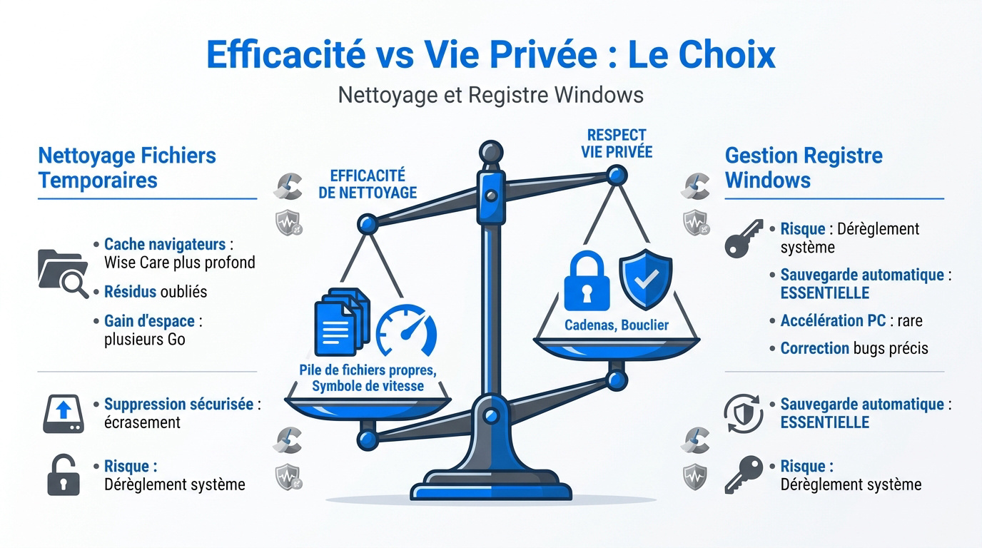 Comparaison entre CCleaner et Wise Care 365 pour le nettoyage PC