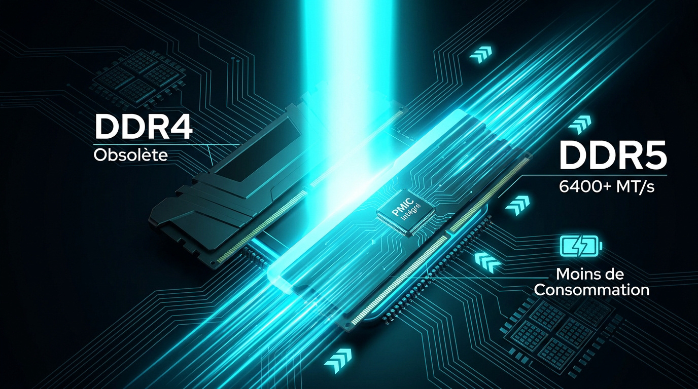 Comparaison technologique entre barrettes de RAM DDR4 et DDR5