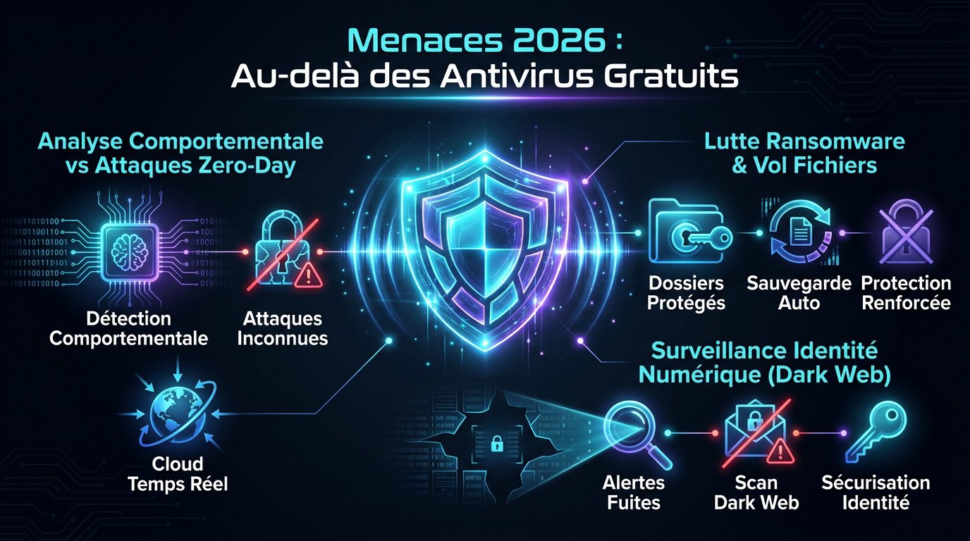 Comparaison entre antivirus gratuit et suite de sécurité complète face aux menaces de 2026