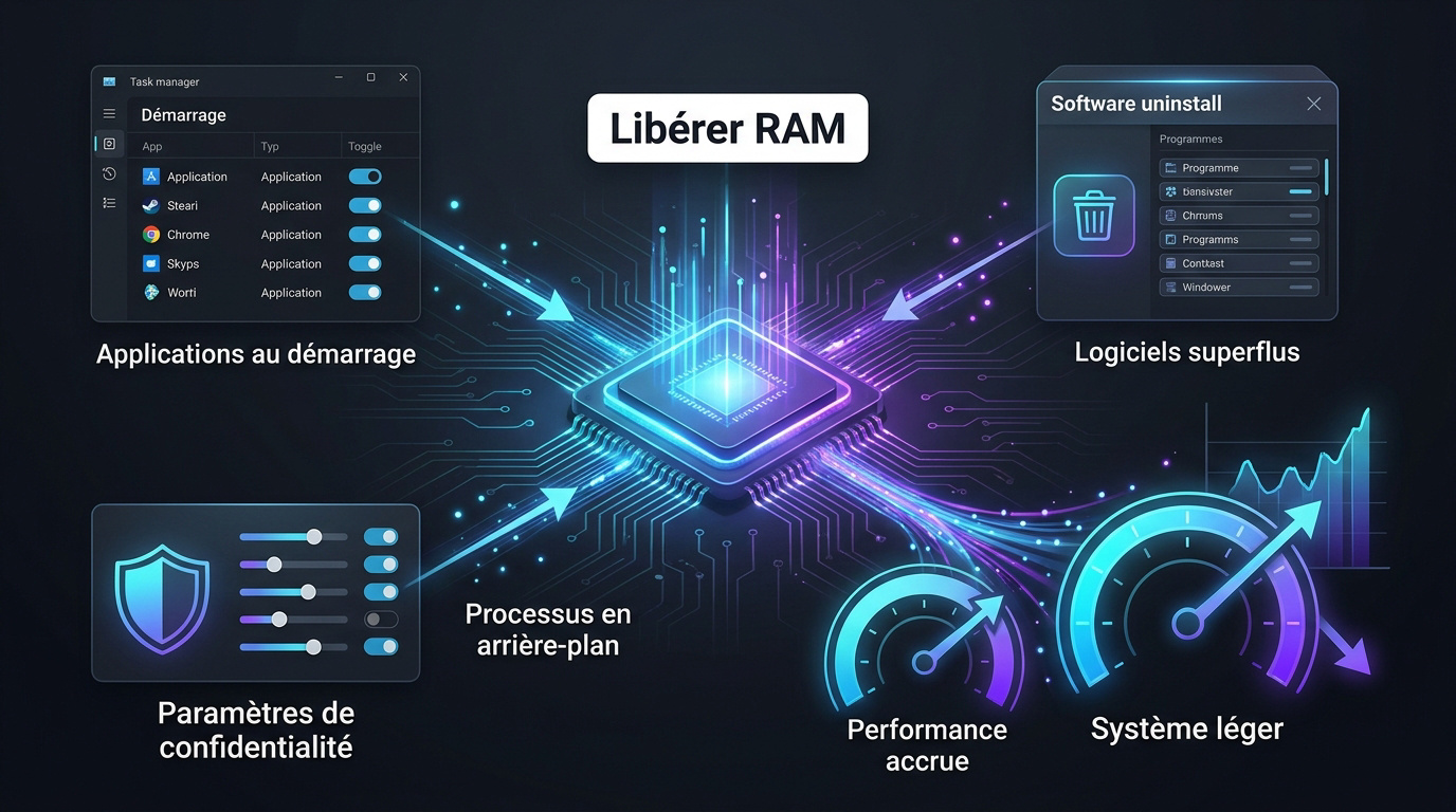 Nettoyage du système Windows pour optimiser la mémoire vive et les performances gaming