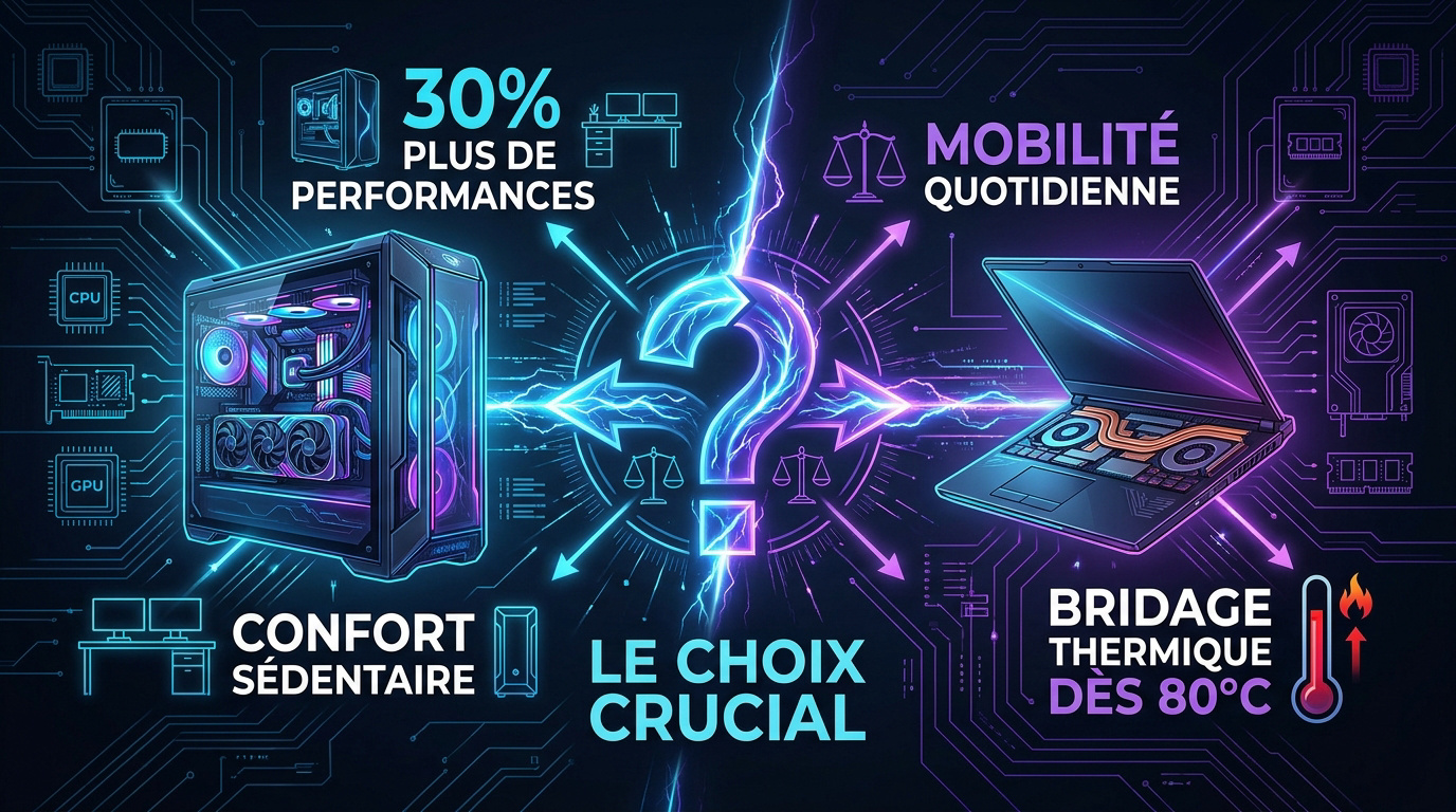 Comparaison entre un setup PC fixe et un ordinateur portable gaming